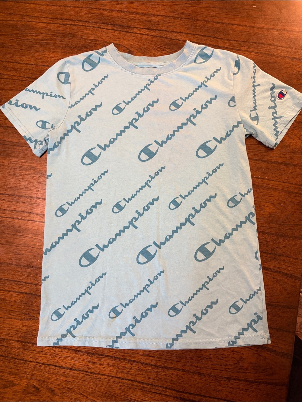 Champion Light Blue Logo Print Tee